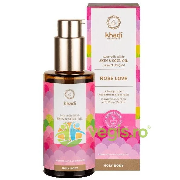 Ulei Ayurvedic Elixir de Trandafir pentru Toate Tipurile de Piele Rose Love 100ml Khadi — preț și oferte