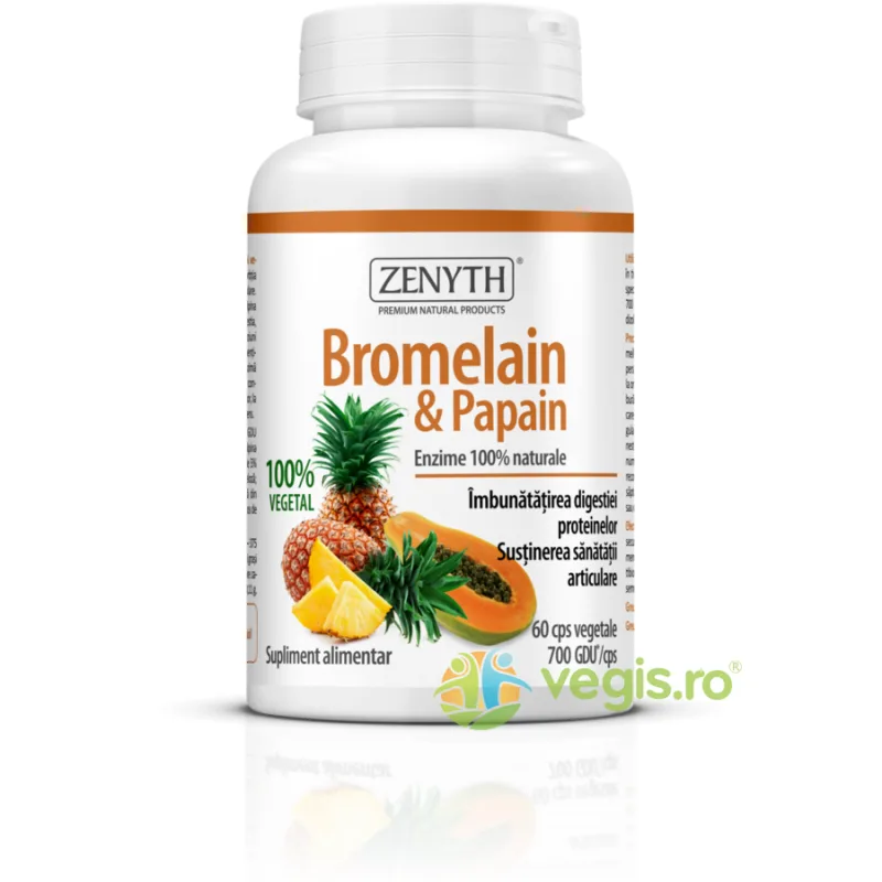 Bromelain&Papain 700GDU 60cps Zenyth — preț și oferte