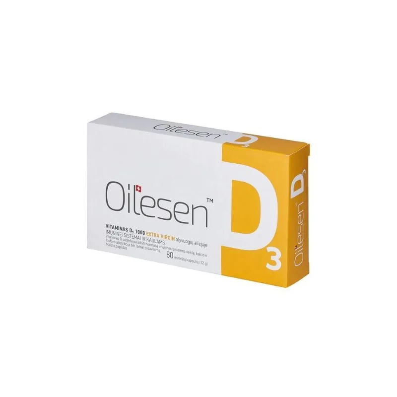 Oilesen Vitamina D3 1000, 80 capsule, Valentis — preț și oferte