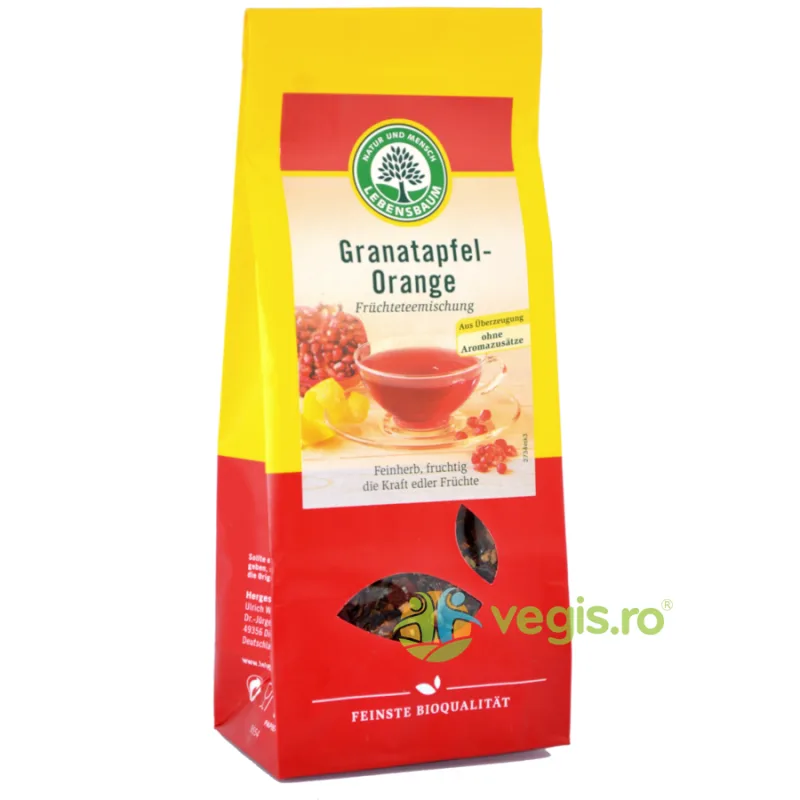 Ceai cu Rodie si Portocala Ecologic/Bio 75g LEBENSBAUM — preț și oferte