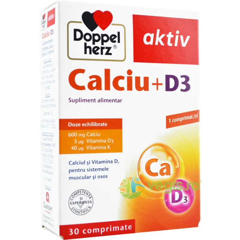 Calciu + Vitamina D3 Aktiv 30cpr DOPPELHERZ — preț și oferte