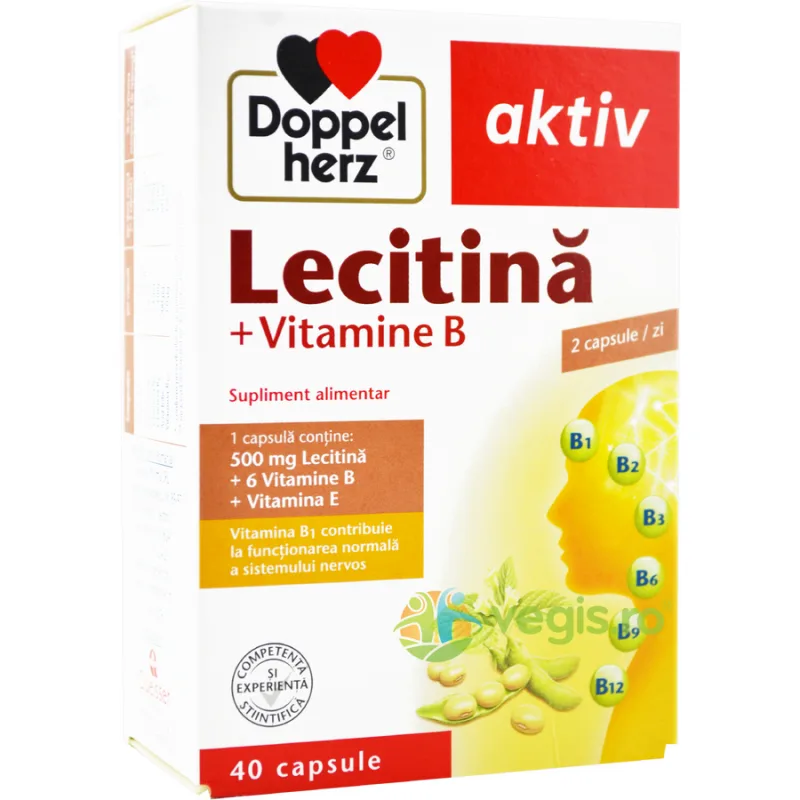Lecitina 500mg + Vitaminele B si E 40cps DOPPELHERZ — preț și oferte