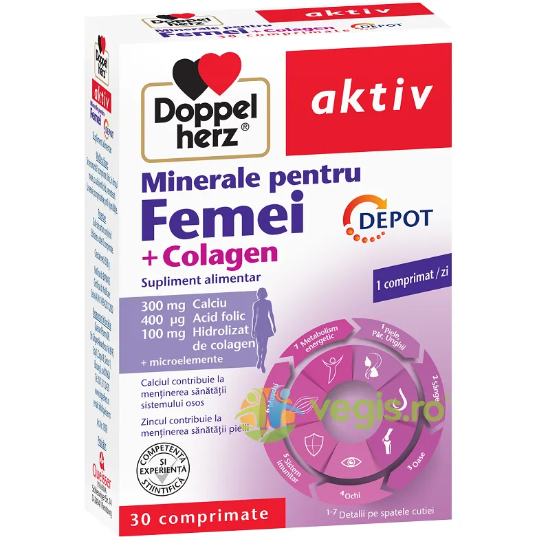 Pachet Minerale pentru Femei + Colagen Depot Aktiv 30cpr DOPPELHERZ — preț și oferte