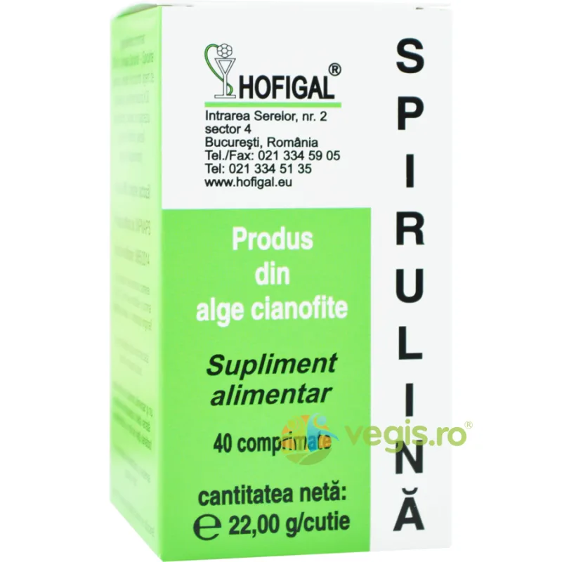 Spirulina 200mg 40cpr HOFIGAL — preț și oferte