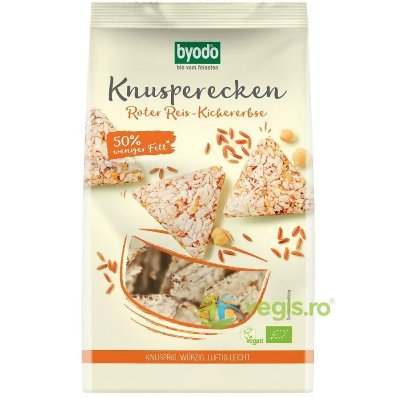 Mini Crackers din Orez Rosu si Naut Fara Gluten Ecologici/Bio 90g BYODO — preț și oferte