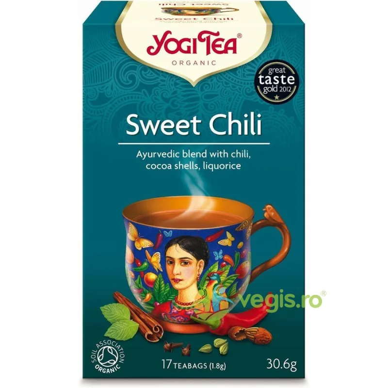 Ceai Sweet Chili cu Coaja de Cacao, Chili si Lemn Dulce Ecologic/Bio 17dz YOGI TEA — preț și oferte