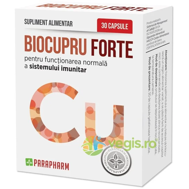 Biocupru Forte 30cps Quantum Parapharm — preț și oferte