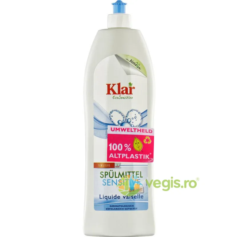 Detergent Lichid Sensitiv pentru Vase Ecologic/Bio 1 L KLAR — preț și oferte