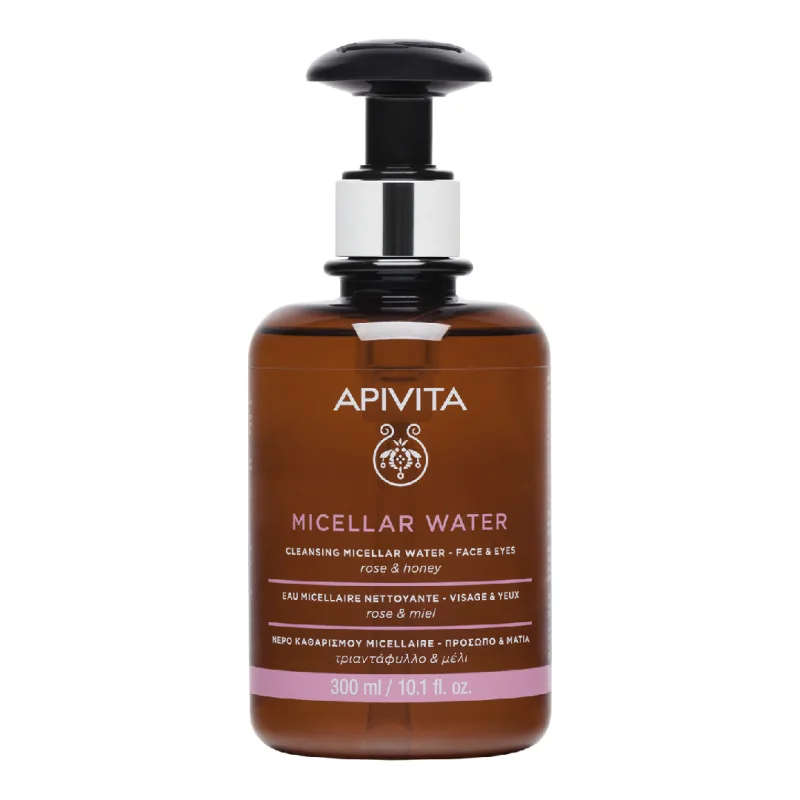 Apa micelara demachianta cu trandafir si miere, 300 ml, Apivita — preț și oferte