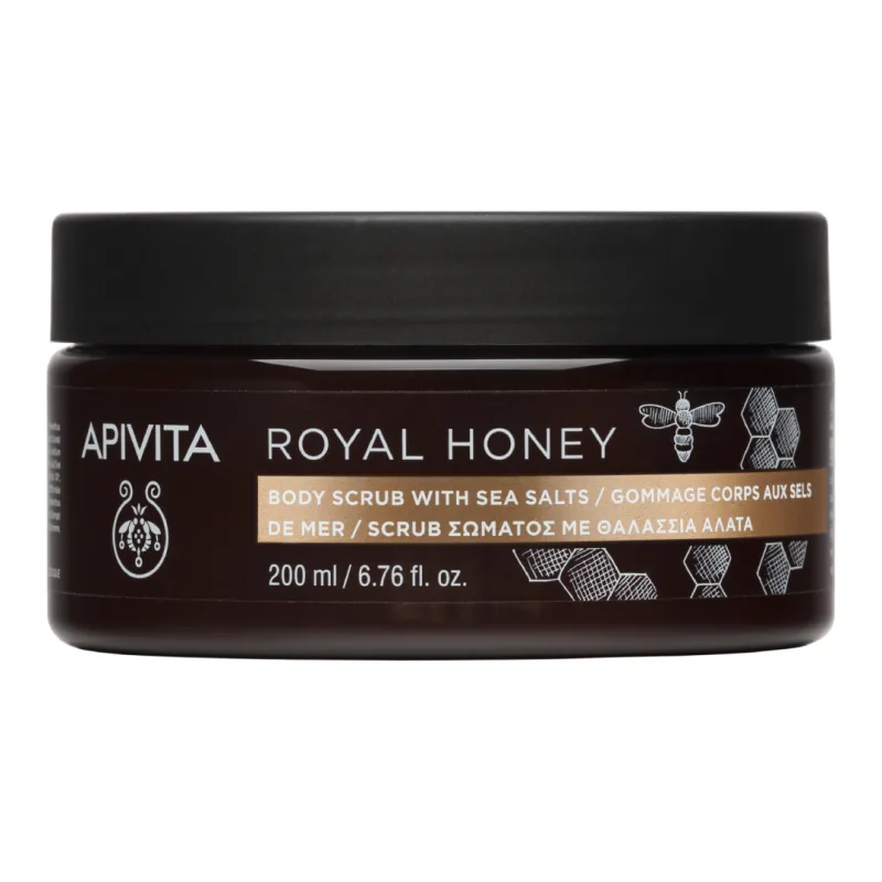 Exfoliant pentru corp cu uleiuri esentiale Royal Honey, 200 ml, Apivita — preț și oferte
