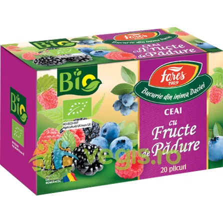 Ceai cu Fructe de Padure Ecologic/Bio 20dz FARES — preț și oferte
