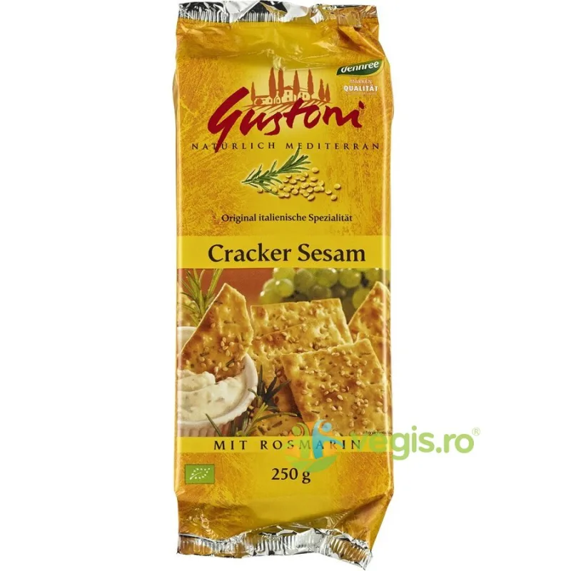Biscuiti Crocanti cu Susan si Rozmarin Ecologici/Bio 250g GUSTONI — preț și oferte