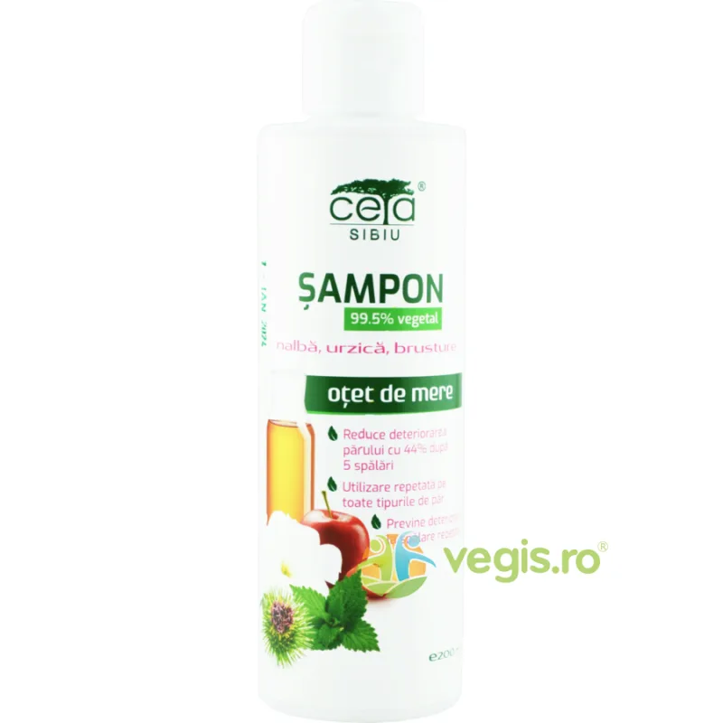 Sampon 99.5% Vegetal cu Nalba, Urzica, Brusture si Otet de Mere 200ml Ceta Sibiu — preț și oferte
