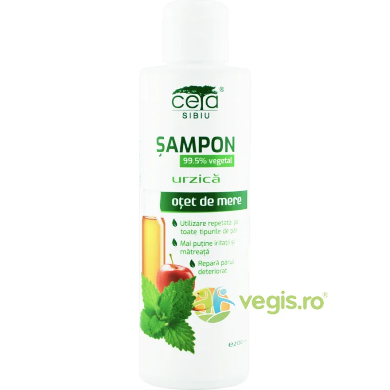 Sampon 99.5% Vegetal cu Urzica si Otet de Mere 200ml Ceta Sibiu — preț și oferte