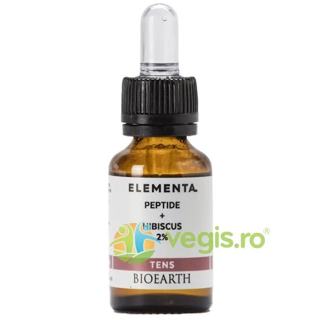 Ser cu Peptide si Hibiscus 2% Beauty Booster Elementa 15ml Bioearth — preț și oferte