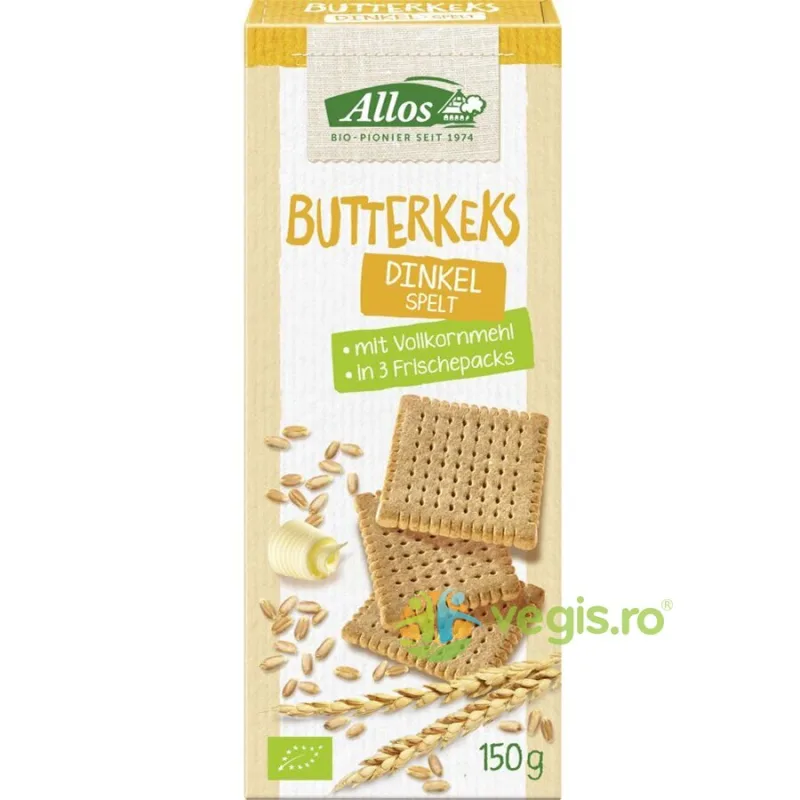 Biscuiti din Spelta, Unt si Miere Ecologici/Bio 150g ALLOS — preț și oferte