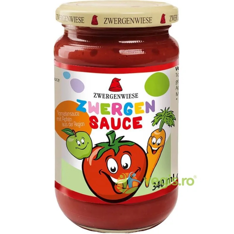 Sos de Rosii pentru Copii cu Mere si Morcovi Ecologic/Bio 340ml ZWERGENWIESE — preț și oferte