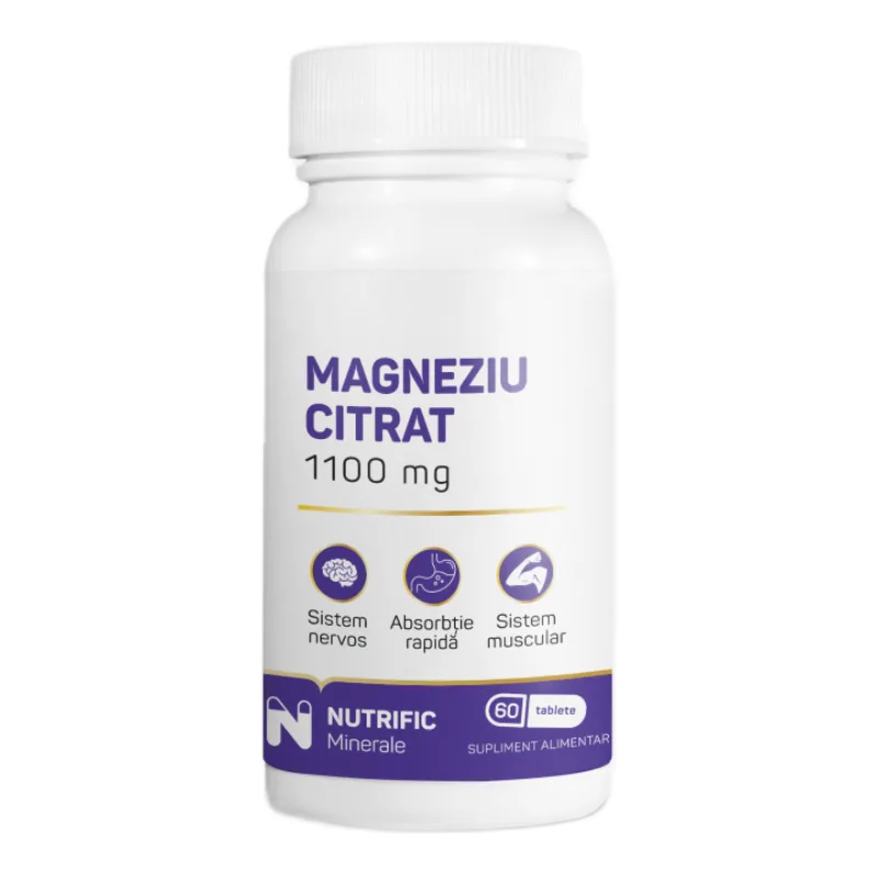 Magneziu citrat 1100mg, 60 tablete, Nutrific — preț și oferte