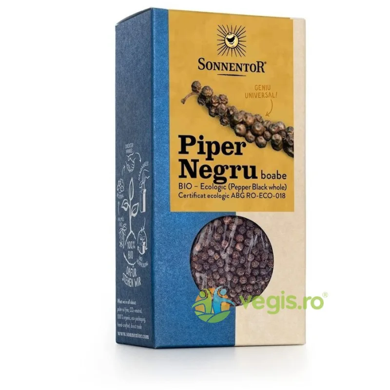 Piper Negru Boabe Ecologic/Bio 55g SONNENTOR — preț și oferte