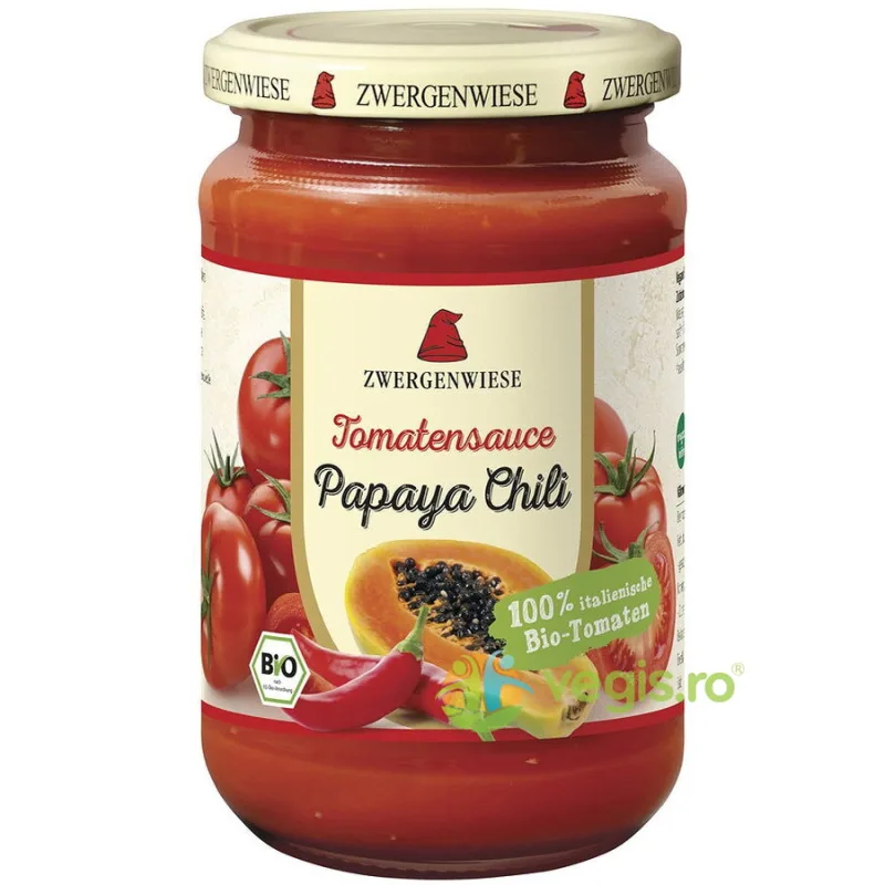 Sos de Rosii Papaya-Chili fara Gluten Ecologic/Bio 340ml ZWERGENWIESE — preț și oferte