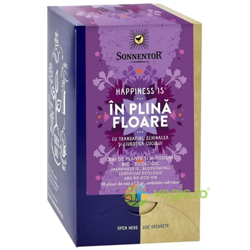 Ceai Happiness is...In Plina Floare Ecologic/Bio 18dz SONNENTOR — preț și oferte