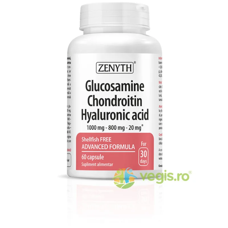 Glucosamine Chondroitin Hyaluronic Acid 1000mg-800mg-20mg 60cps Zenyth — preț și oferte