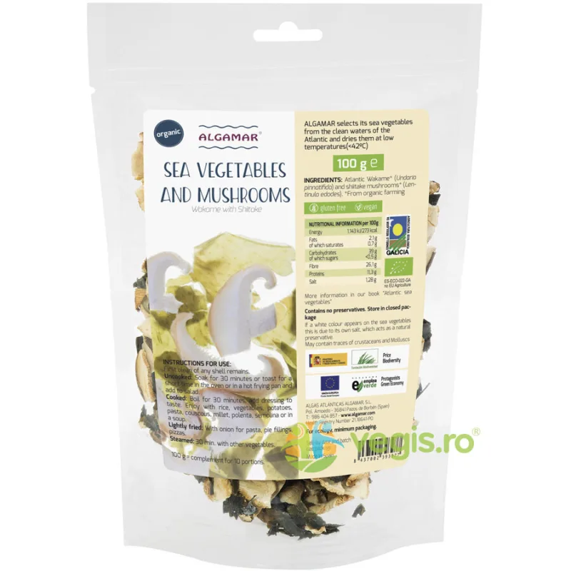 Alge Marine cu Ciuperci Shiitake Ecologice/Bio 100g ALGAMAR — preț și oferte