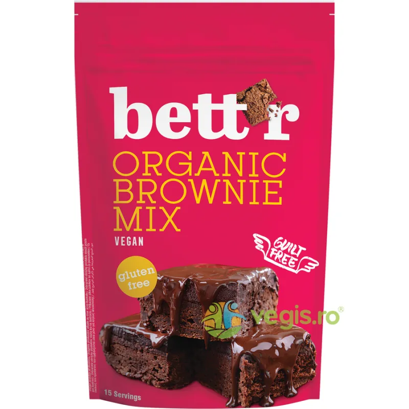 Mix pentru Prajitura Brownie fara Gluten Ecologic/Bio 400g BETTR — preț și oferte