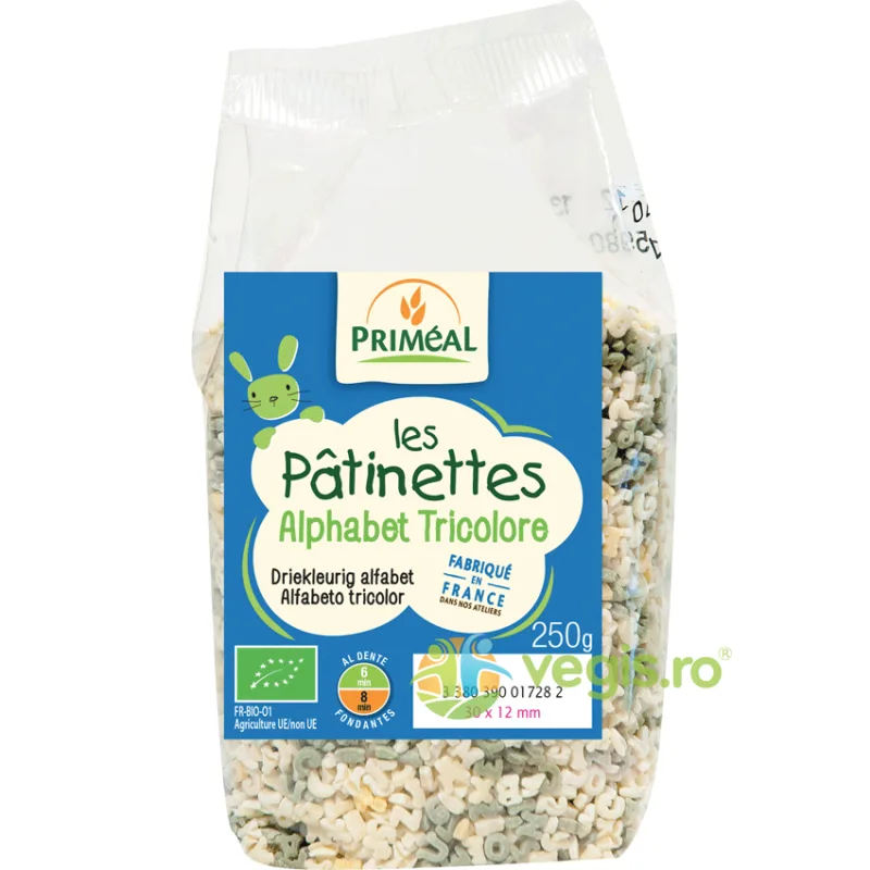 Paste Tricolore Alfabet Ecologice/Bio 250g PRIMEAL — preț și oferte