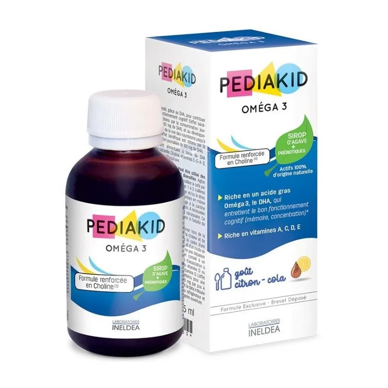 Sirop pentru copii Omega 3 si Vitamina A,C,D,E cu aroma de cola, 125 ml, Pediakid LABORATOIRES INELDEA FRANTA — preț și oferte