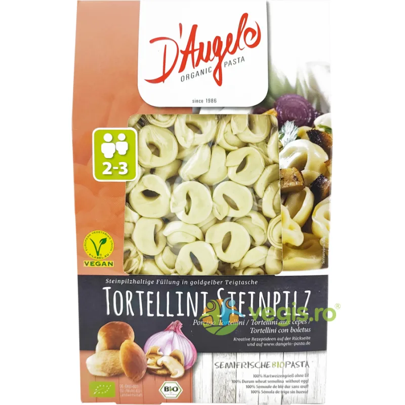Tortellini cu Umplutura de Hribi Ecologice/Bio 250g DANGELO — preț și oferte