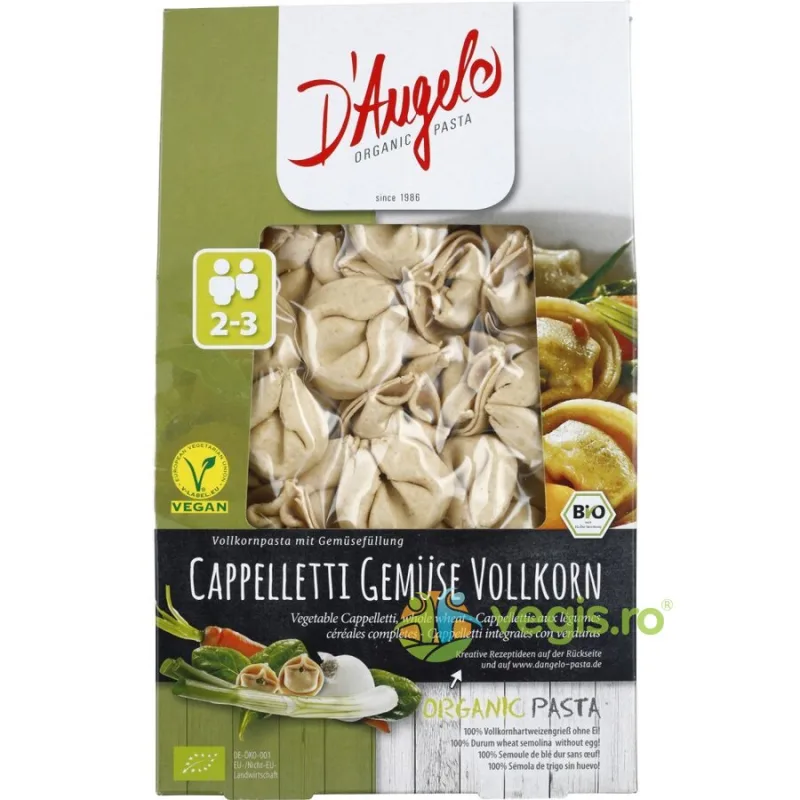 Cappelletti din Cereale Integrale Umplute cu Legume Ecologice/Bio 250g DANGELO — preț și oferte