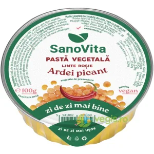 Pasta Vegetala Tartinabila din Linte Rosie cu Ardei Picant 100g