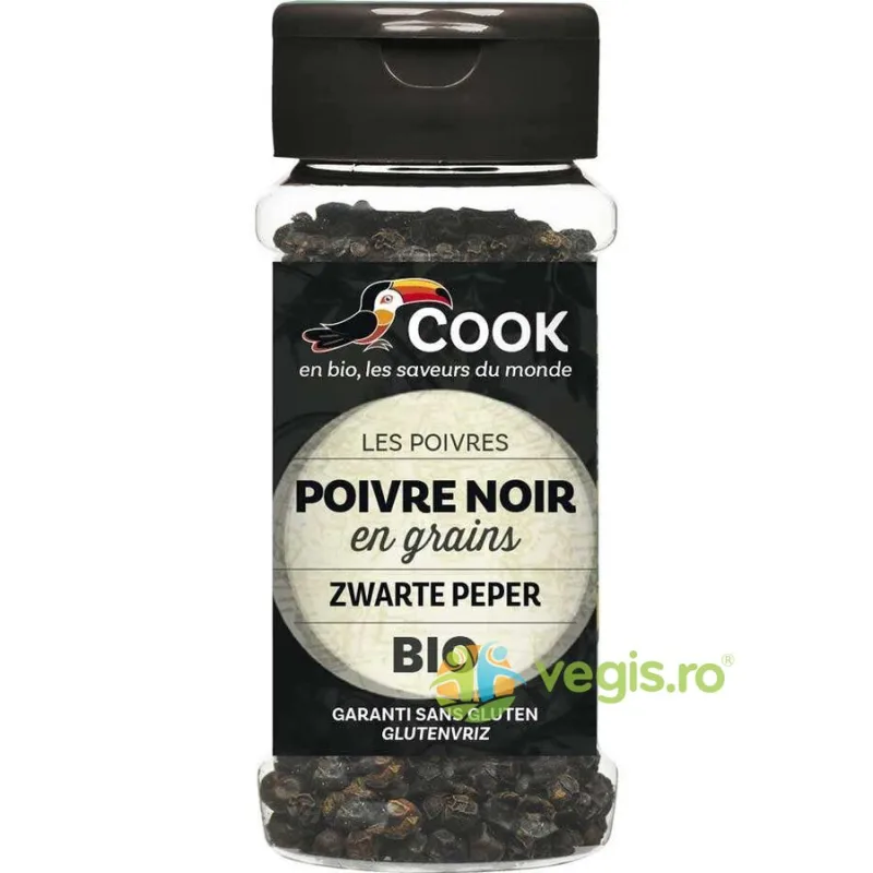 Piper Negru Boabe fara Gluten (Solnita) Ecologic/Bio 50g COOK — preț și oferte