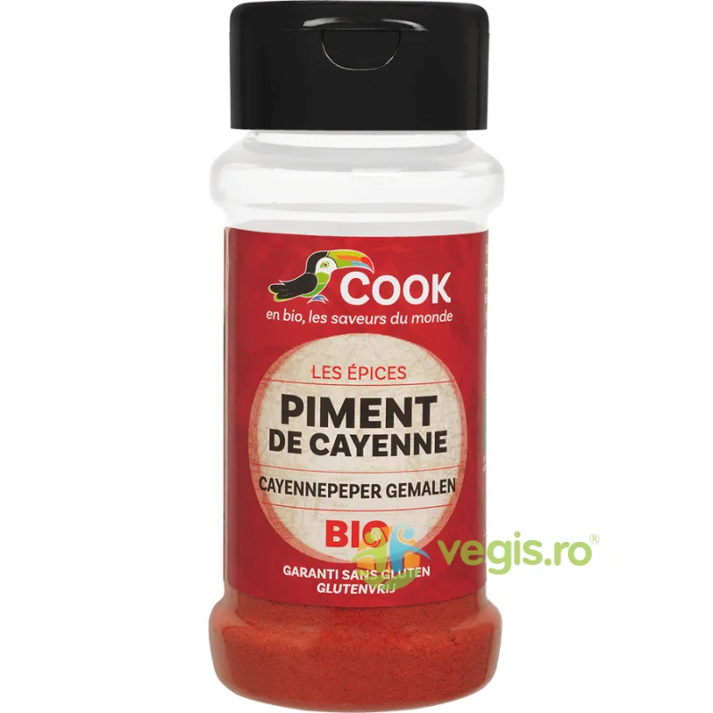 Piper Cayenne fara Gluten (Solnita) Ecologic/Bio 40g COOK — preț și oferte