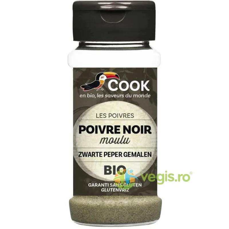 Piper Negru Macinat fara Gluten (Solnita) Ecologic/Bio 45g COOK — preț și oferte