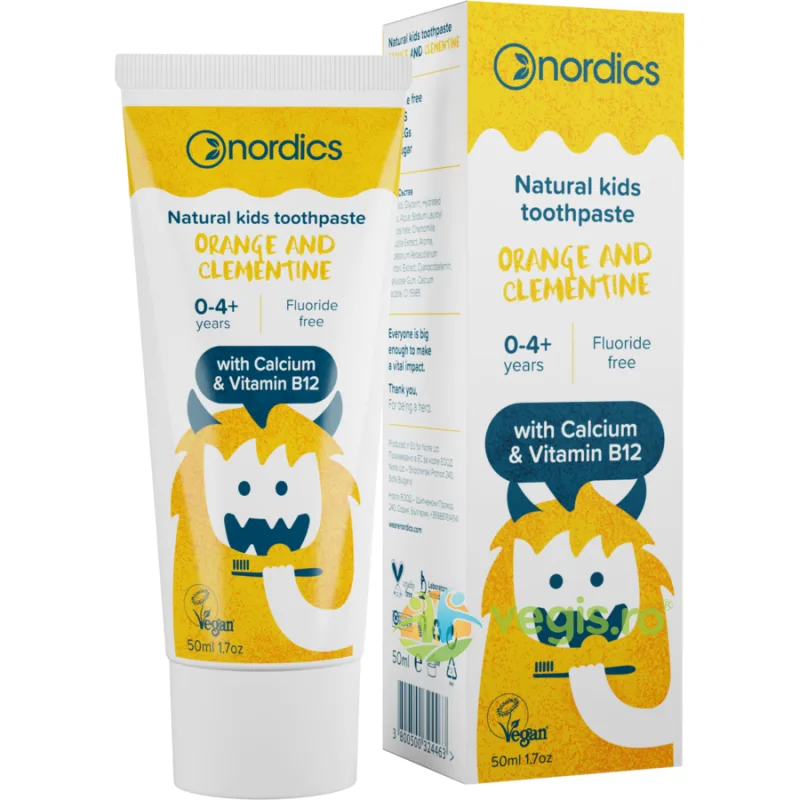 Pasta de Dinti Naturala pentru Copii cu Portocale si Clementine 50ml NORDICS — preț și oferte