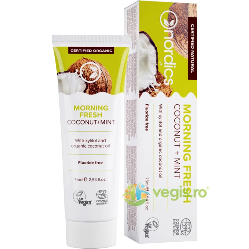 Pasta de Dinti cu Cocos si Menta Morning Fresh Bio 75ml NORDICS — preț și oferte