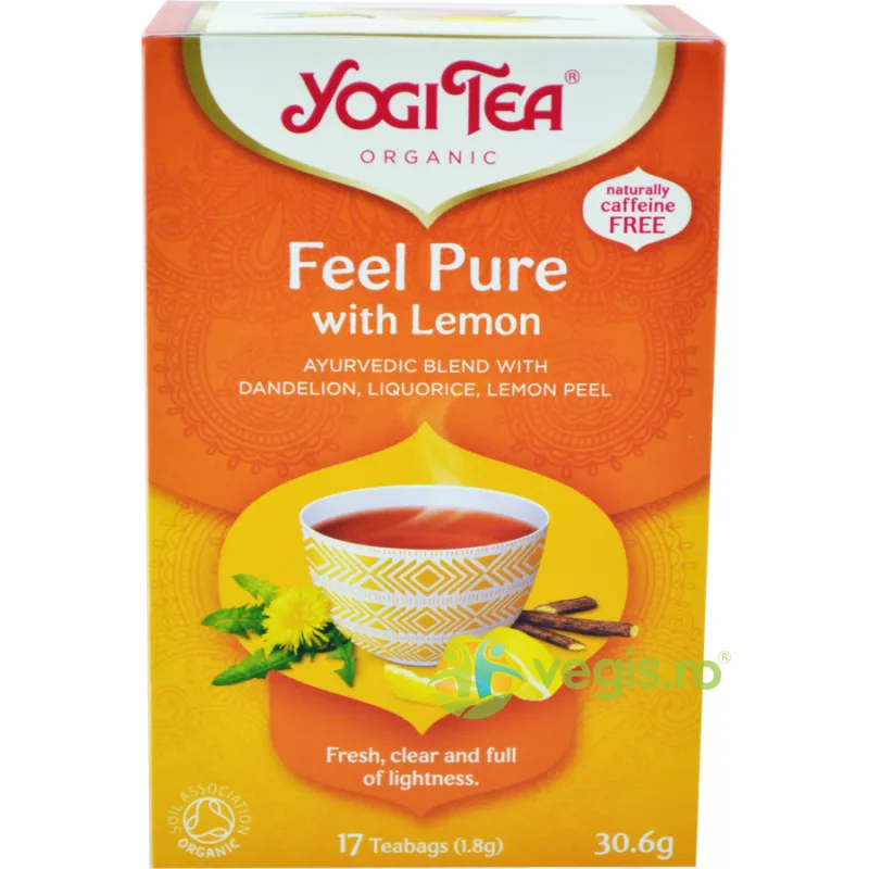 Ceai cu Papadie si Lamaie (Feel Pure) Ecologic/Bio 17dz YOGI TEA — preț și oferte