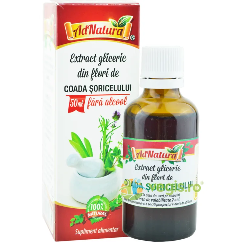 Extract Gliceric din Flori de Coada Soricelului fara Alcool 50ml ADNATURA — preț și oferte