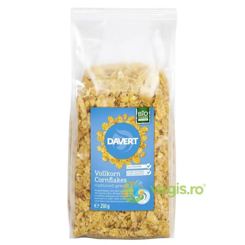 Fulgi Integrali de Porumb fara Gluten Ecologici/Bio 250g DAVERT — preț și oferte