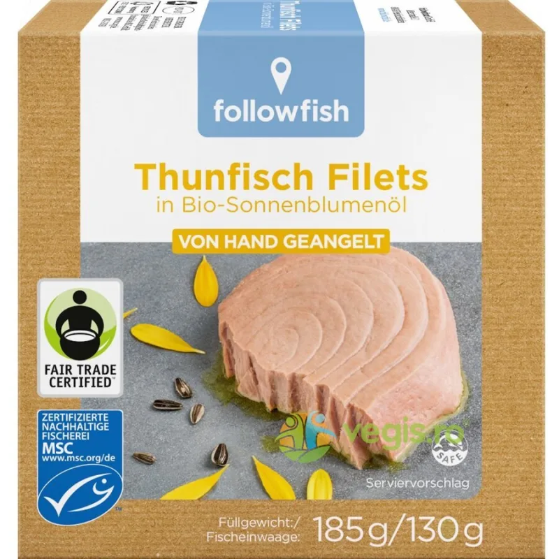 File de Ton in Ulei de Floarea Soarelui 185g FOLLOWFISH — preț și oferte