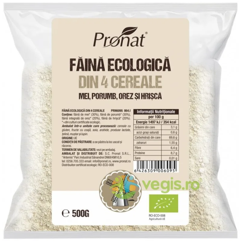 Faina din Patru Cereale Ecologica/Bio 500g PRONAT — preț și oferte
