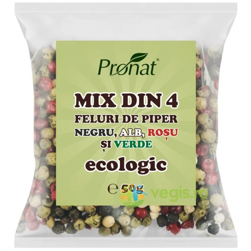 Mix din 4 Feluri de Piper Ecologic/Bio 50g PRONAT — preț și oferte