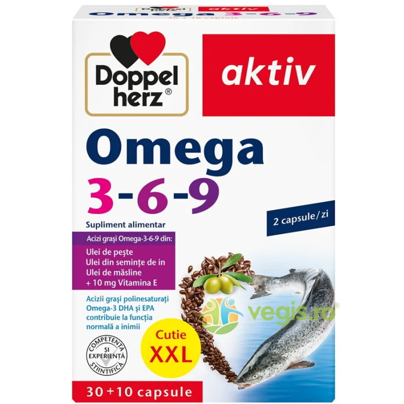 Omega 3-6-9  XXL 40cps DOPPELHERZ — preț și oferte