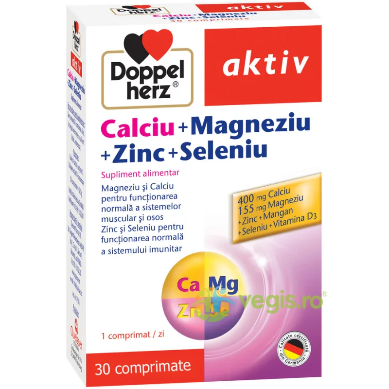 Calciu + Magneziu + Zinc + Seleniu Aktiv 30cpr DOPPELHERZ — preț și oferte