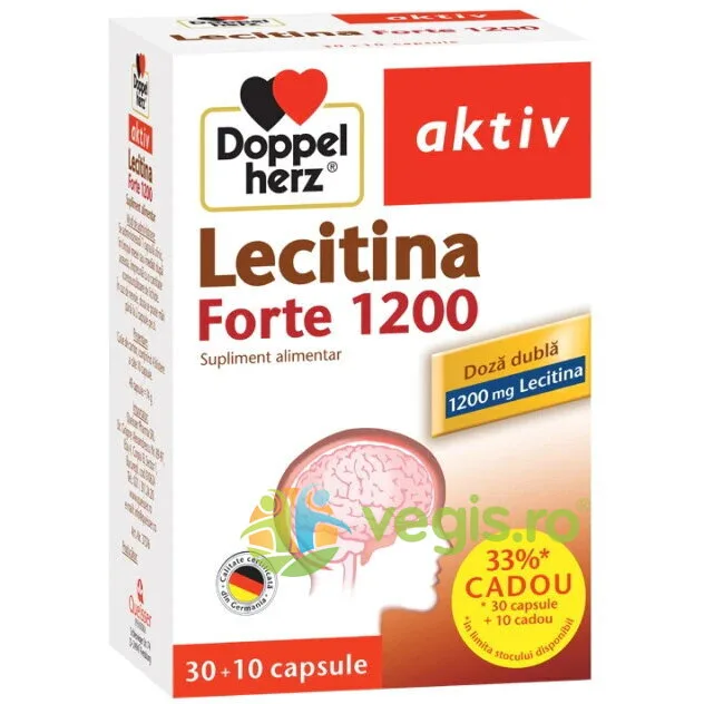 Lecitina Forte 1200mg Aktiv 30cps+10cps DOPPELHERZ — preț și oferte