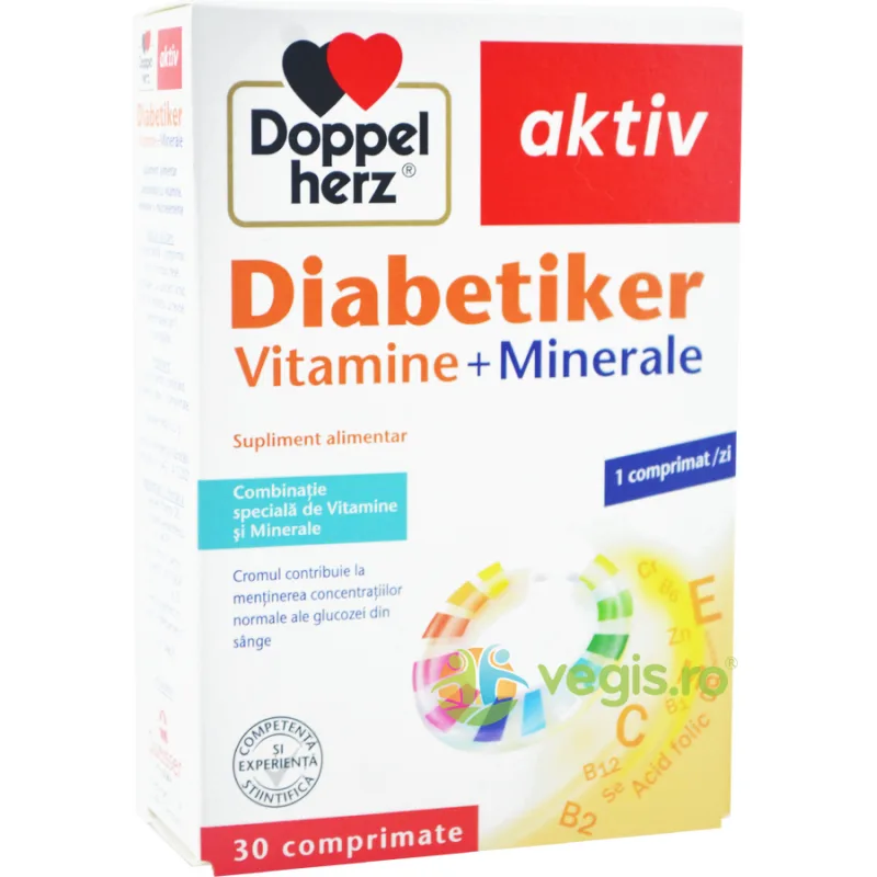 Diabetiker Vitamine + Minerale Aktiv 30cpr DOPPELHERZ — preț și oferte