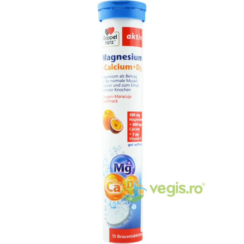 Magneziu + Calciu + Vitamina D3 Aktiv 15cpr efervescente DOPPELHERZ — preț și oferte