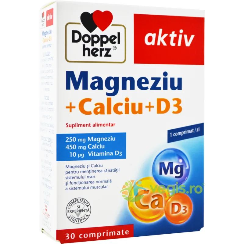 Magneziu + Calciu + Vitamina D3 Aktiv 30cpr DOPPELHERZ — preț și oferte